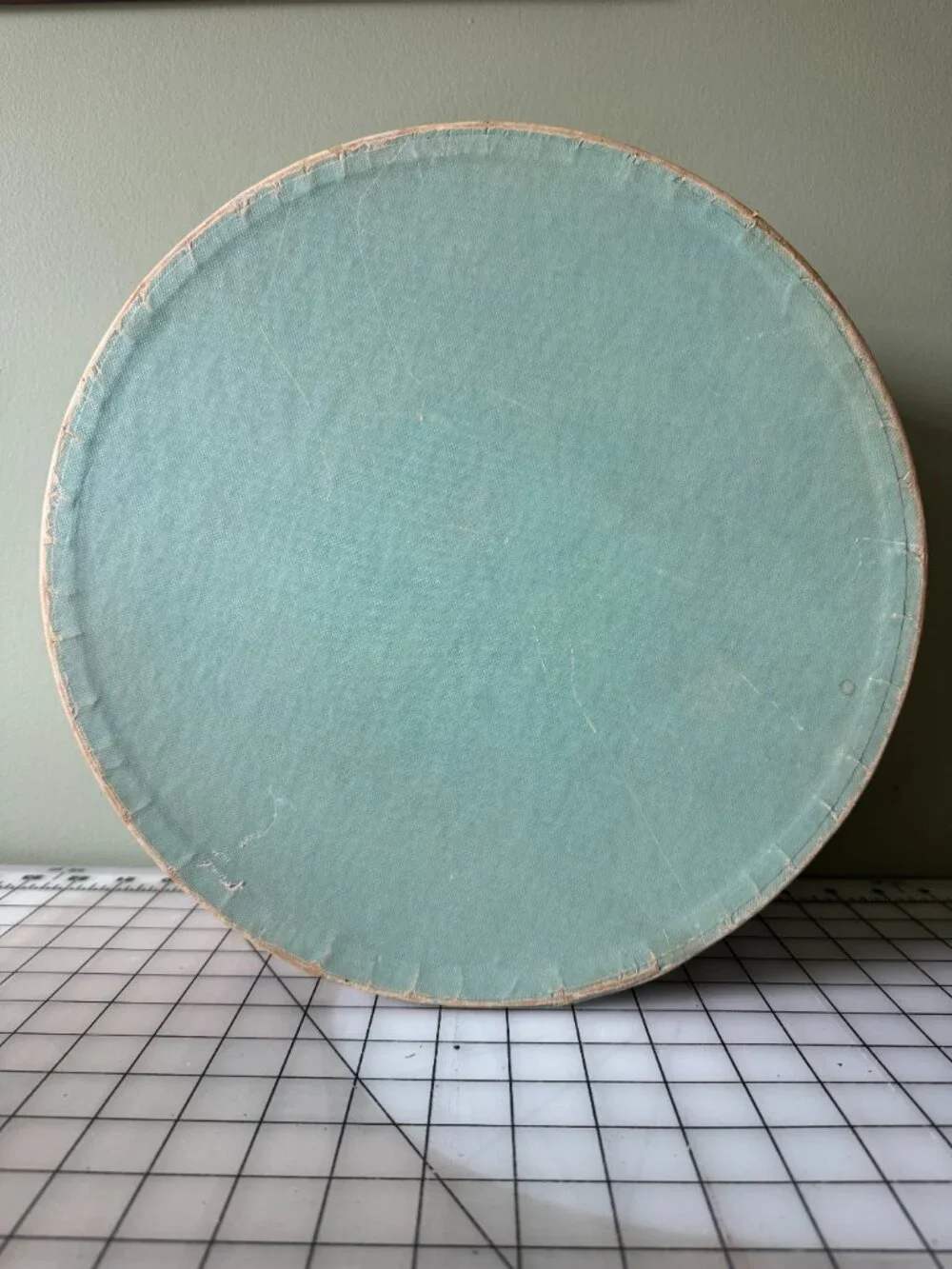 Vintage Aqua Hat Box | Retro Storage Case | Mid Century